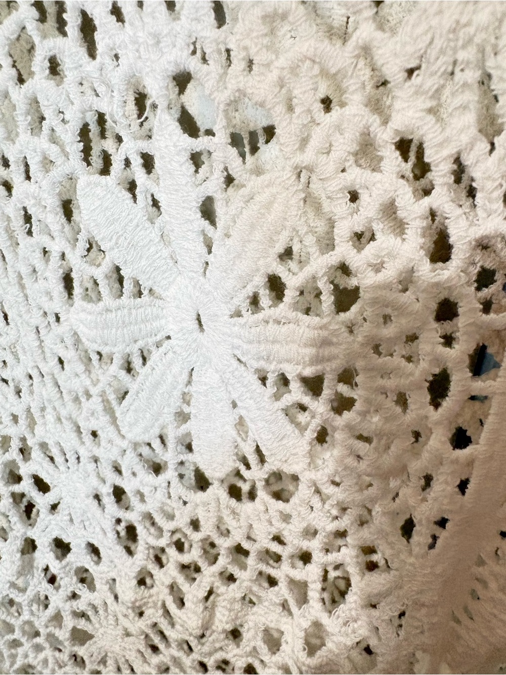 Roaman's Plus Size White Crochet Longline Openwork Cardigan - Picture 5 of 16